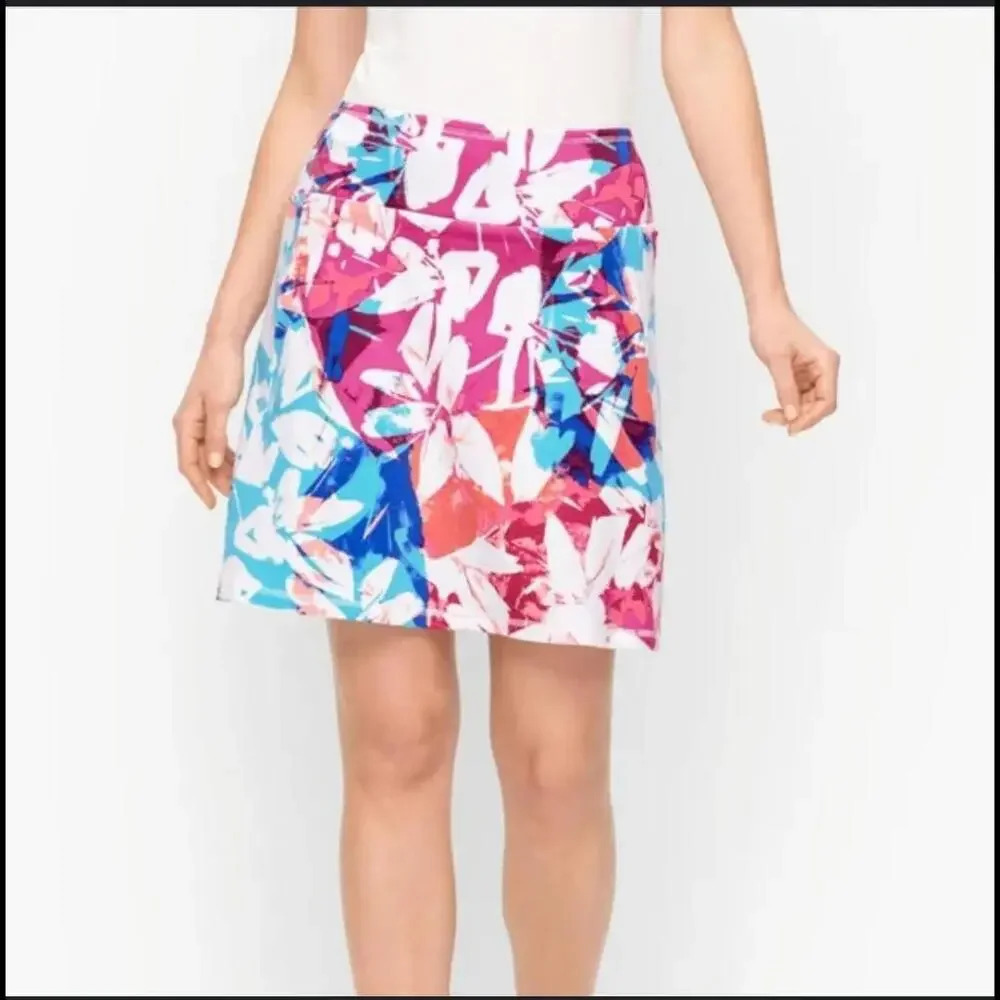 T by Talbots Everyday Stretch Skort Brushed Floral Size Large Women's EUC